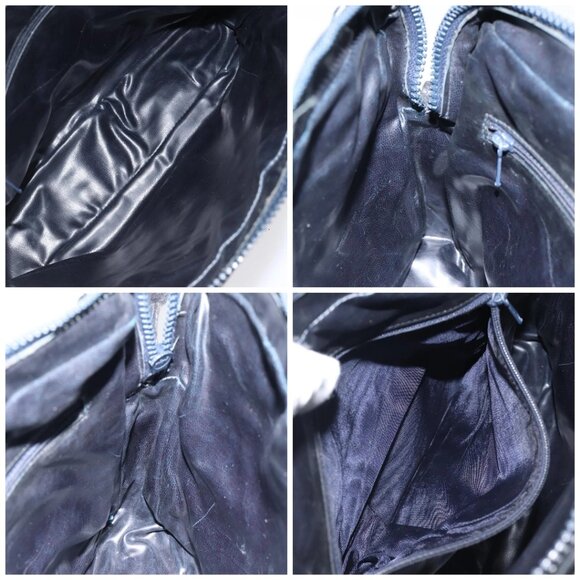 CELINE C Sulky Shoulder Bag Canvas Navy Gold - Picture 15 of 16